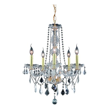 Elegant Lighting Royal Cut Clear Crystal Verona 5-Light V7855D21G/RC